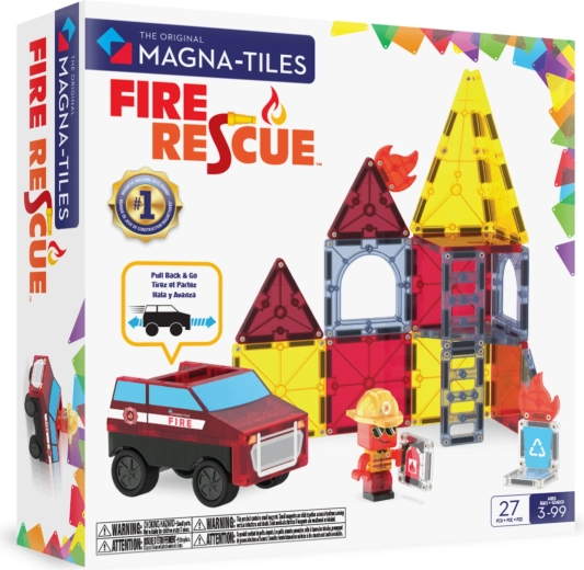 MAGNA-TILES magnetyczna układanka konstrukcyjna Strażacy (27 elementów)