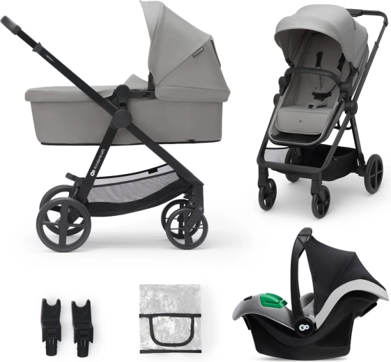 Kinderkraft wózek dziecięcy 3w1 Newly moonlight grey z fotelikiem Mink PRO
