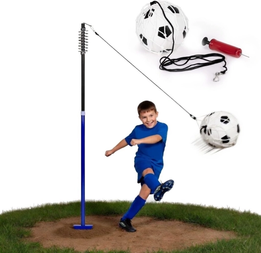 Treningowy zestaw piłkarski na linie z drążkiem i sprężyną MOVEPRO