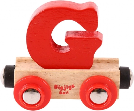 Bigjigs Rail drewniany wagonik - litera G