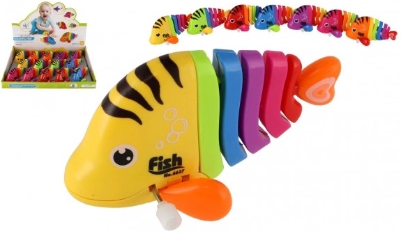 Kolorowa plastikowa nakręcana rybka 11 cm