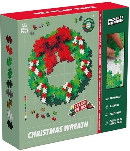 Plus-Plus puzzle według liczb wieniec świąteczny 500 elementów