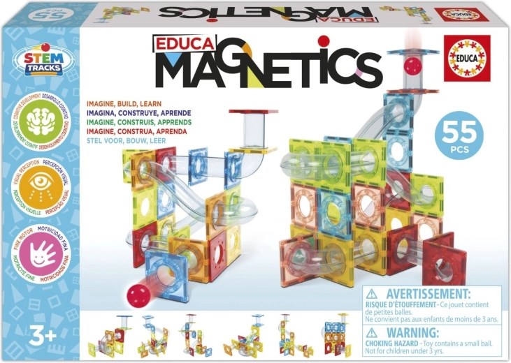 Educa Magnetics STEM magnetyczny tor kulkowy, 55 elementów