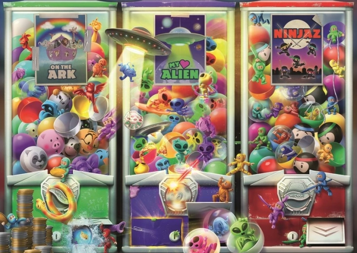 Ravensburger puzzle Zwierzątka, kosmici i ninja 1000 elementów