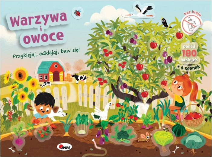 Przyklej, odklej i baw się! Warzywa i owoce – książka z wielokrotnego użytku naklejkami