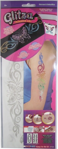 Glitza kwiaty i motyle – zaawansowany zestaw szablonów do brokatowych tatuaży