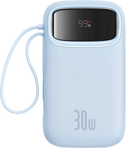 Powerbank Baseus QPow2 20000 mAh 30 W z wbudowanym kablem USB‑C (niebieska)