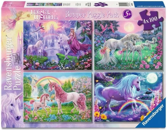 Puzzle Ravensburger Magiczne jednorożce 4x100 elementów