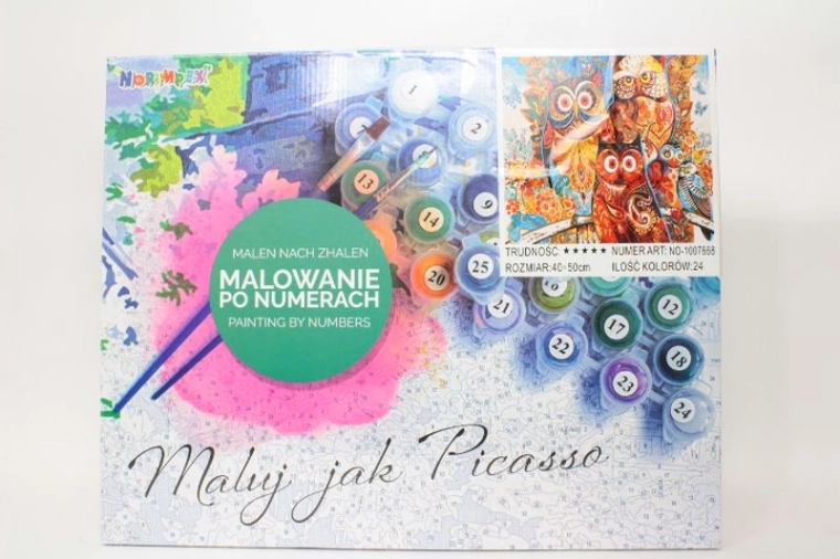 Malowanie po numerach Sowy – motyw sowy