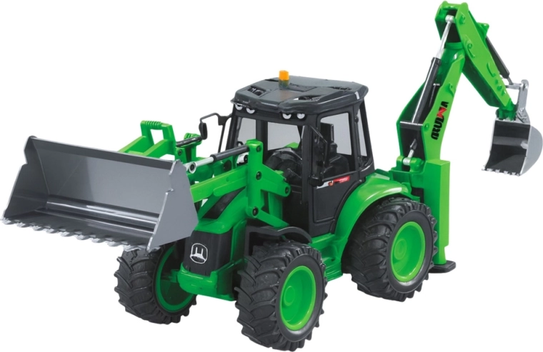 W pełni funkcjonalna przednia łyżka i tylne ramię koparki