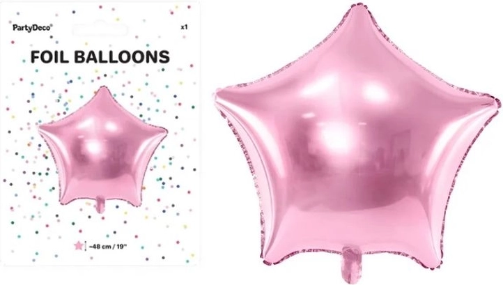Foliowy balon gwiazda jasnoróżowy 48 cm