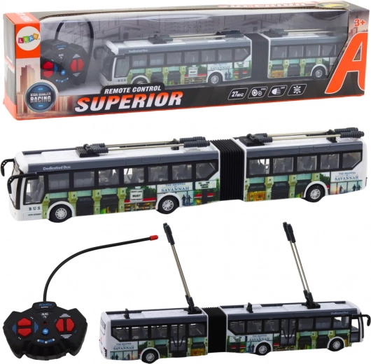 Zdalnie sterowany miejski trolejbus z lampami LED