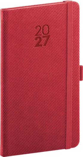 Notique kieszonkowy kalendarz Diamante 2027 czerwony 9 × 15,5 cm
