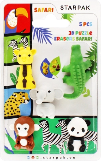 Zestaw gumek safari (5 szt.)