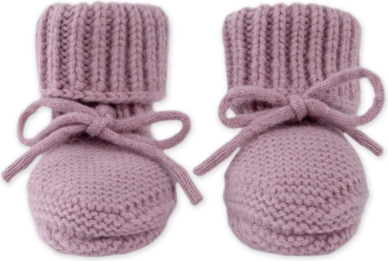 Lodger merino plecione buciki mauve 0–6 miesięcy