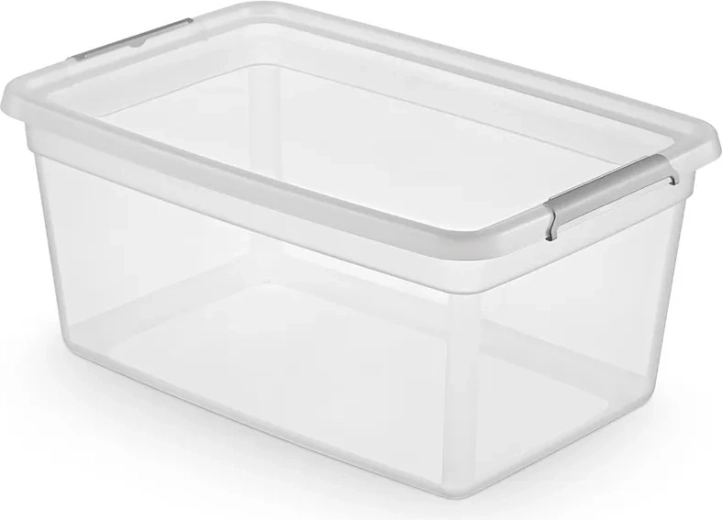 Basestore pojemnik do przechowywania z pokrywą i klipsami 40 l (58 × 39 × 25 cm)