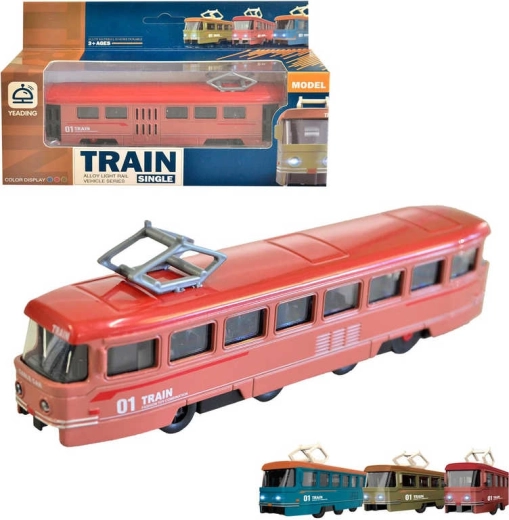 Metalowy tramwaj z napędem pull-back i dźwiękiem 19 cm - 1 sztuka