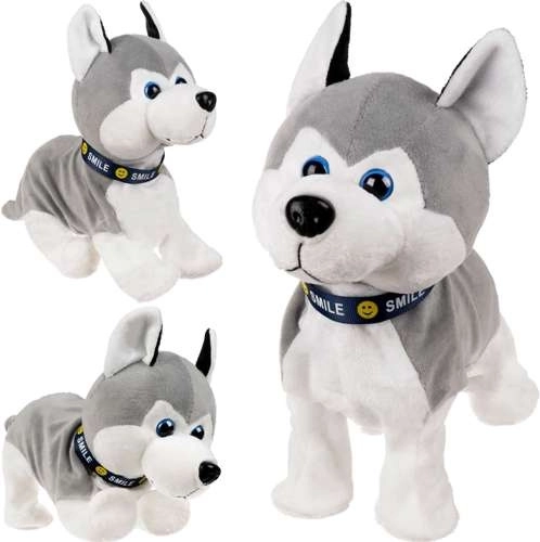 interaktywny pluszowy piesek husky na dotyk i dźwięk