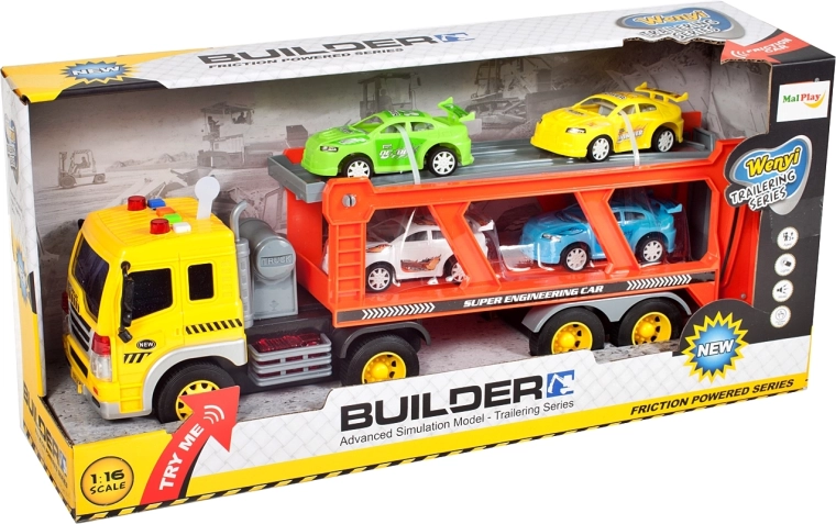 Ciężarówka – laweta z autkami i światłami