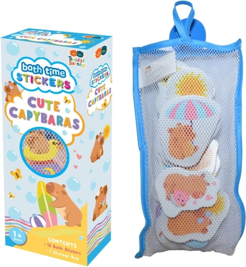 Piankowe naklejki do kąpieli Kapibary Buddy & Barney