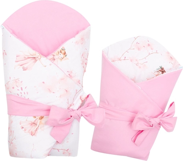 Dwustronny rożek niemowlęcy NEW BABY Wróżki 80 × 80 cm
