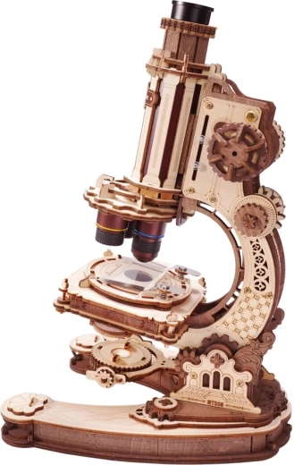 RoboTime ROKR 3D mechaniczna drewniana składanka – mikroskop