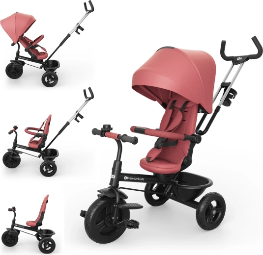 Kinderkraft Aston 2 Plus trójkołowy rowerek 6w1 pink
