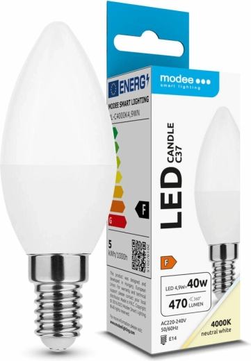 Modee LED żarówka Candle C37 4,9 W E14, 470 lm, neutralna biel