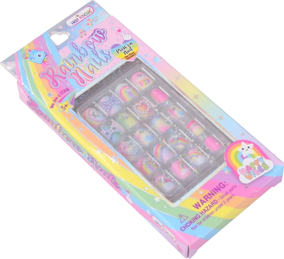 Przyklejane paznokcie Tęcza