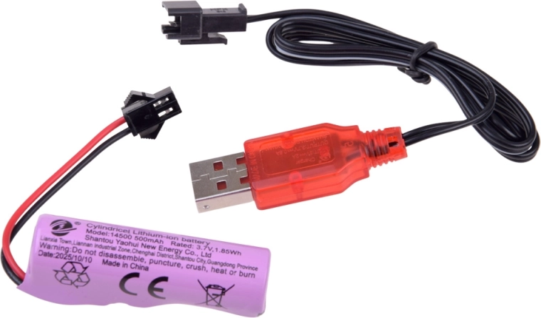 Akumulator wielokrotnego ładowania i ładowanie przez USB