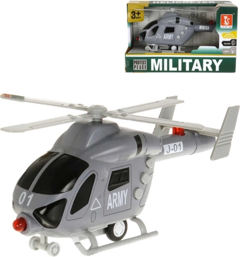 Plastowy wojskowy helikopter na baterie ze światłem i dźwiękiem - 1 sztuka