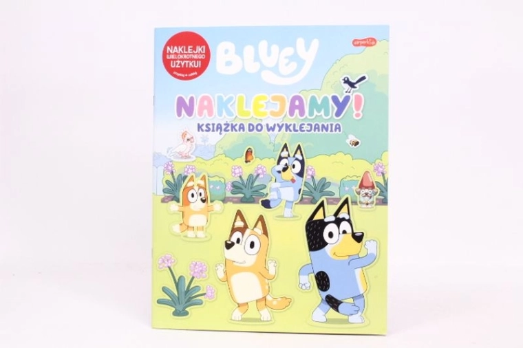 Bluey książka z naklejkami wielokrotnego użytku