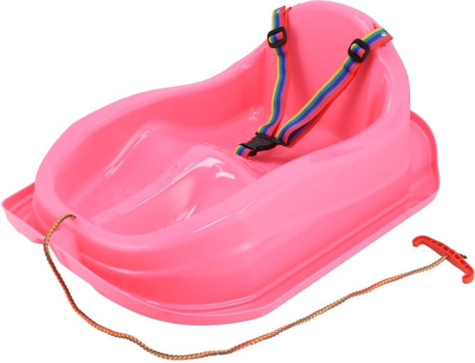Plastowe sanki z oparciem BABY MIX Mini różowe