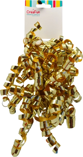 Metaliczna kokardka prezentowa jasne złoto 6 mm, 2 szt.