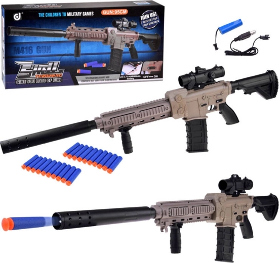 Duży automatyczny piankowy blaster z optyką i magazynkiem