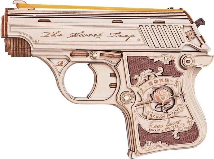 RoboTime drewniana układanka 3D mini pistolet Justice Guard