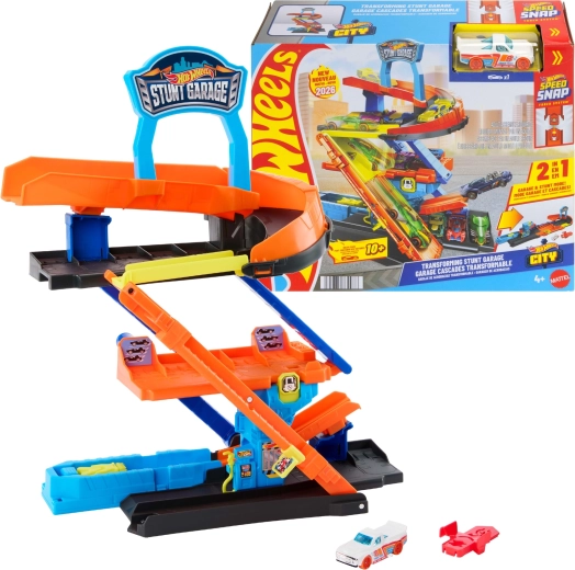 Hot Wheels City garaż kaskaderski z transformacją i samochodzikiem