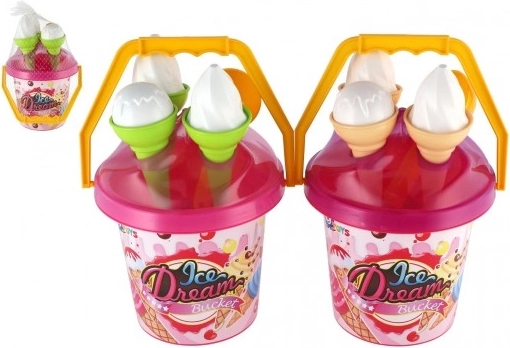 Zestaw do piasku lody – różowe wiaderko
