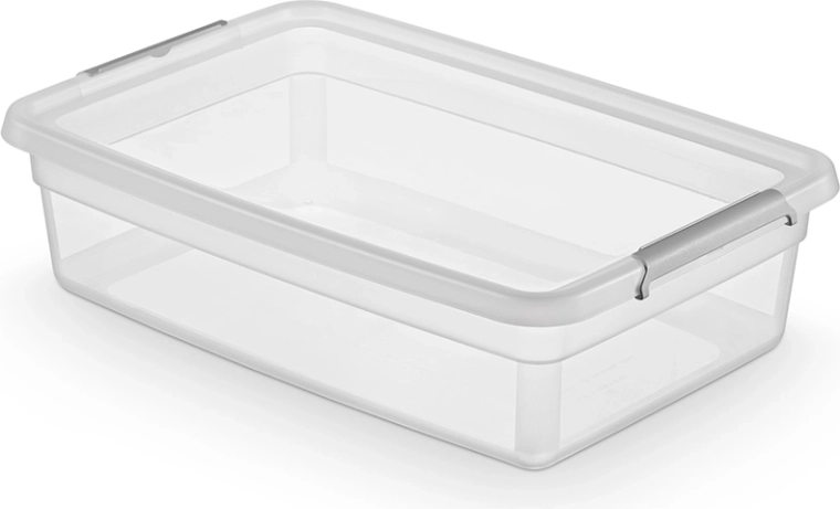 Pojemnik do przechowywania Basestore z pokrywą i klipsami 29 l (58 × 39 × 16 cm)