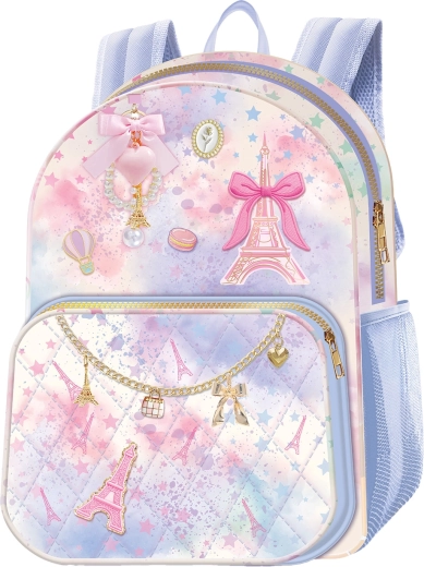 Dziecięcy plecak deluxe Paris – akwarela z kokardą