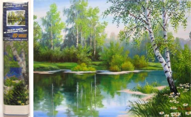 Diamentowe malowanie Wiosenny krajobraz 30x40 cm