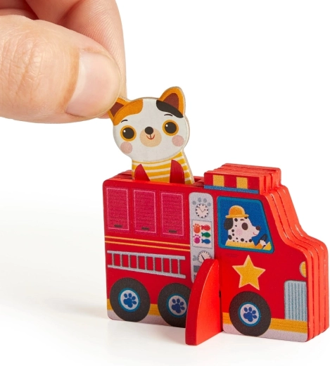 Drewniane wozy strażackie dla małych rąk