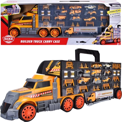 Dickie Toys builder truck carry case – budowlana ciężarówka transportowa, walizka na autka 62 cm