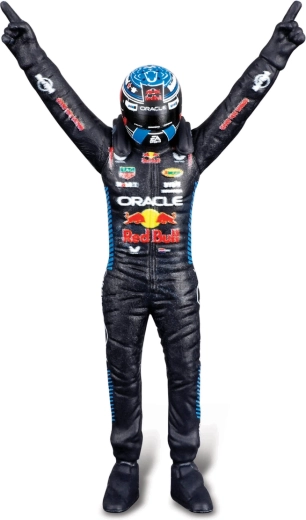 Figurka kierowcy Max Verstappen w mistrzowskiej pozie