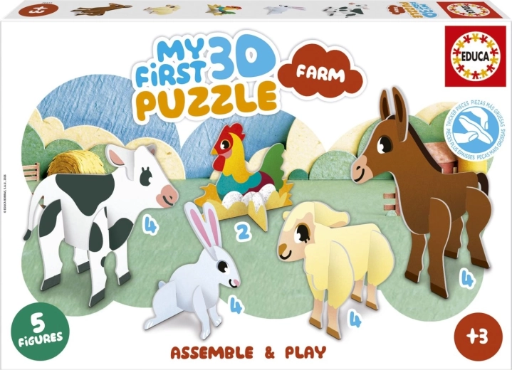 EDUCA Moje pierwsze puzzle 3D Farma 5 w 1