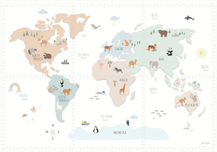 Mapa świata do zabawnego odkrywania