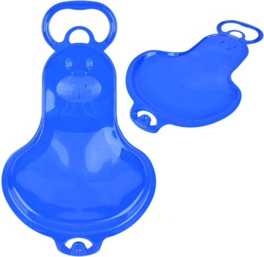 Plastowe dziecięce sanki na śnieg z rączką