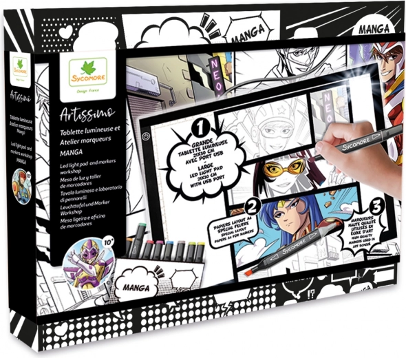 Artissimo - Kreatywny zestaw Manga z podświetlanym tabletem
