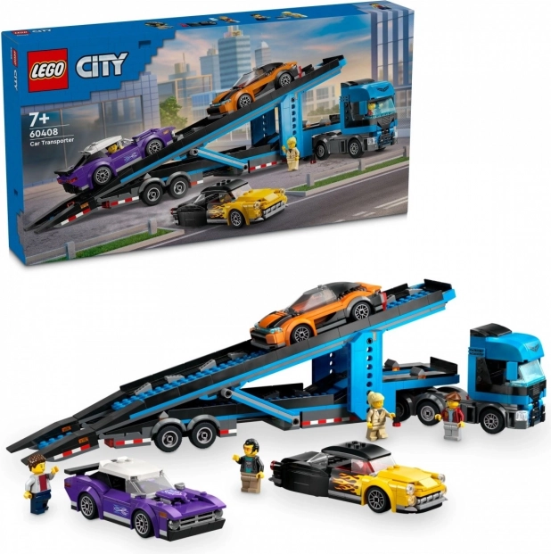 LEGO City 60408 Ciężarówka do przewozu aut ze sportowymi samochodami