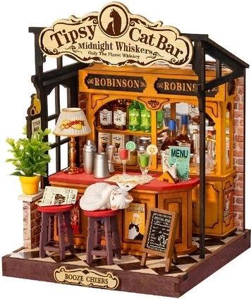 RoboTime Rolife DIY miniatura domku Tipsy Cat Bar